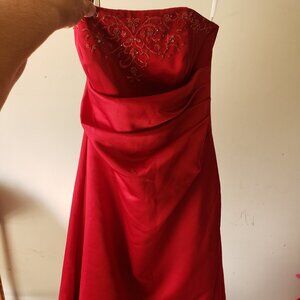 David's Bridal Dark Red Size 4 Sleeveless Prom or Bridal Dress